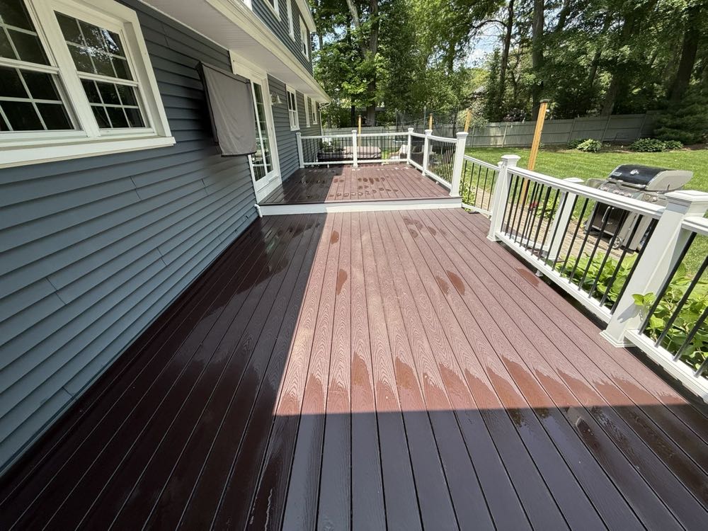 Composite deck after cleaning