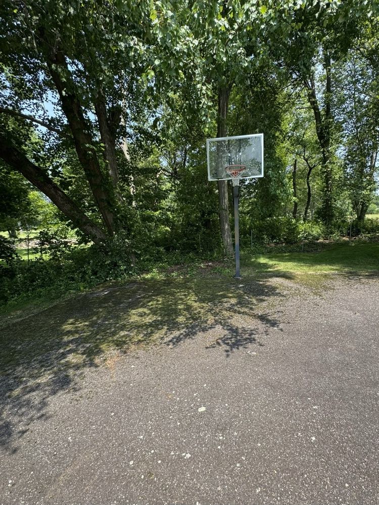 Driveway before, dirty and stained